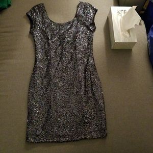 Black Holo Sequin Dress